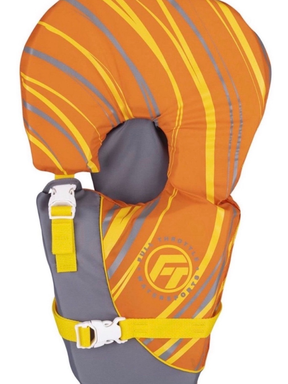 Float Through baby Orange & Gray Life Jacket - Secure Swim Vest